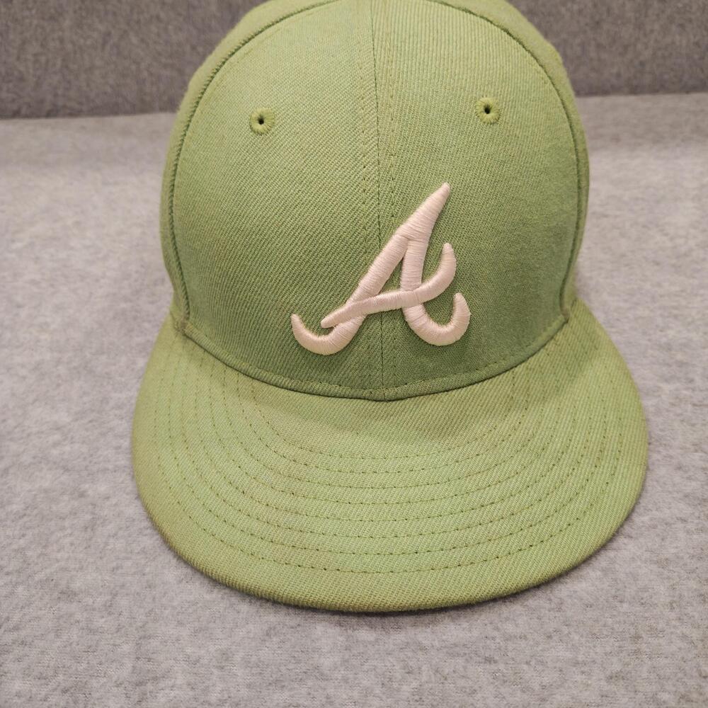 Atlanta Braves Hat Cap Fitted Mens 7 1/4 Green MLB Baseball 59FIFTY New Era
